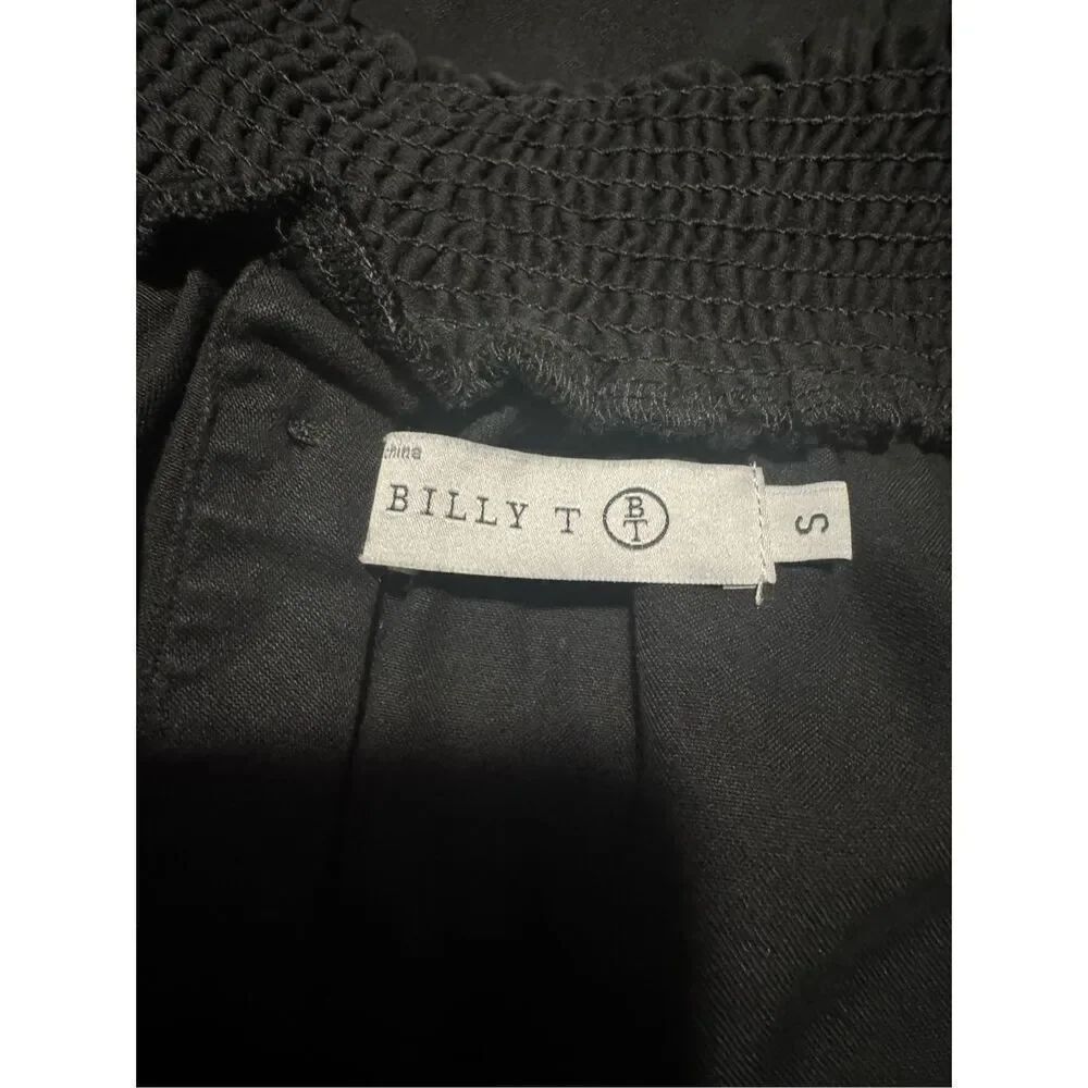 Billy T Black off the shoulder boho fridge edge embroidered Top S - Picture 2 of 7
